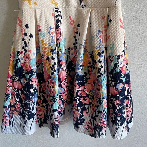 Knit Works Multi Color Floral Dress Girls 7 Sleeveless Pleated A Line Fully Line - Picture 7 of 11